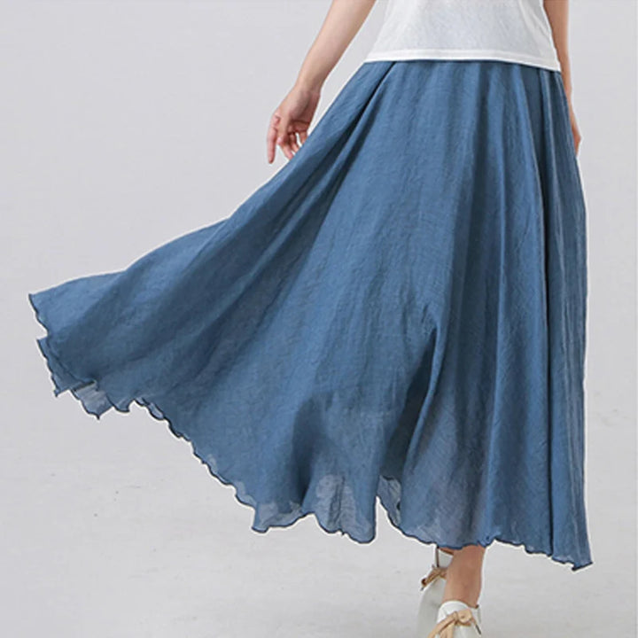 High Quality Cotton Linen Maxi Skirt Womens