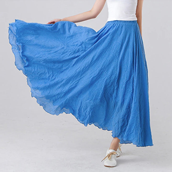 High Quality Cotton Linen Maxi Skirt Womens