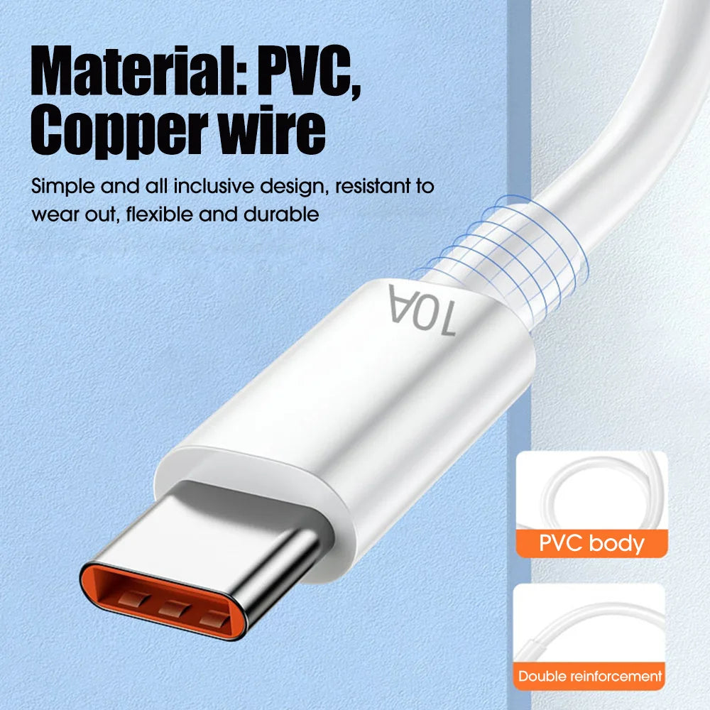 USB Type C Cable 120W 10A Fast Charging Wire