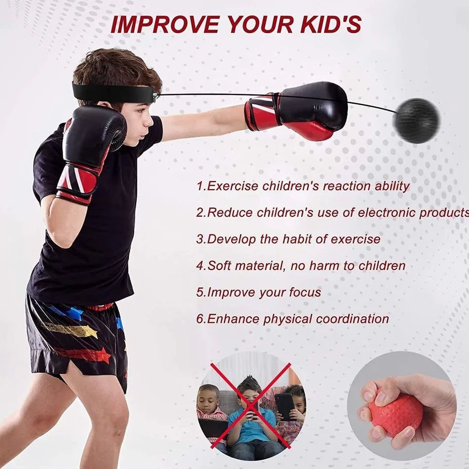 WOSWEIR Kick Boxing Reflex Ball with Head Band