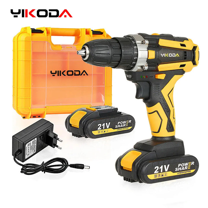 YIKODA 12/16.8/21V Cordless Drill Rechargeable